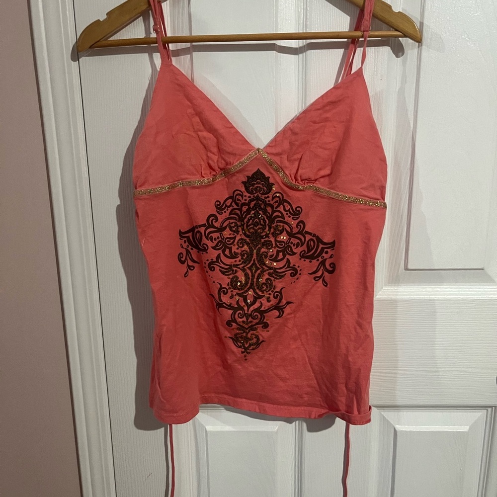 FANG Pink Embellished Sleeveless Camisole